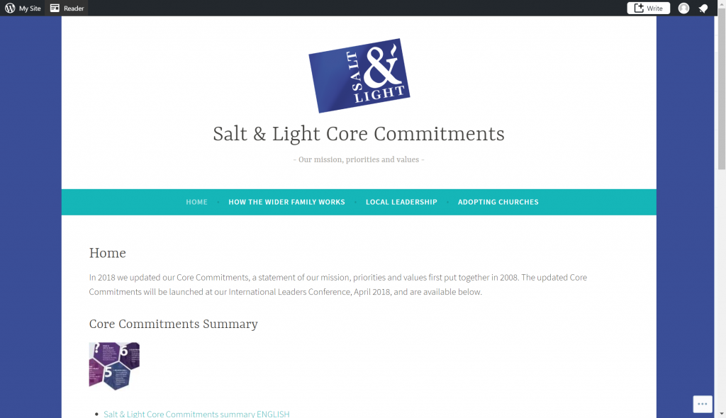 Salt & Light Core Commitments